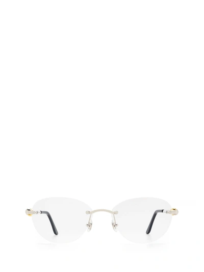 Shop Cartier Ct0224o Silver Glasses