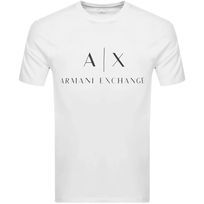Shop Armani Exchange Slim Crew Neck Logo T Shirt White
