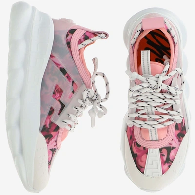 Shop Versace Sneakers In Rosa