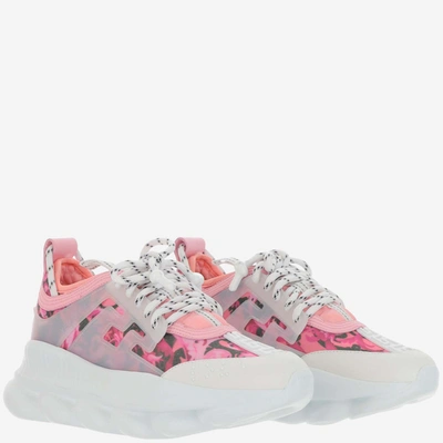 Shop Versace Sneakers In Rosa