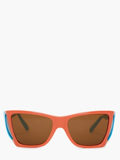 Shop Jw Anderson Wide Frame Sunglasses In Orange