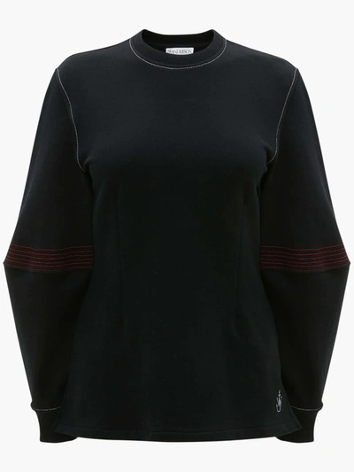 Shop Jw Anderson Wide Sleeve Sweatshirt In Black