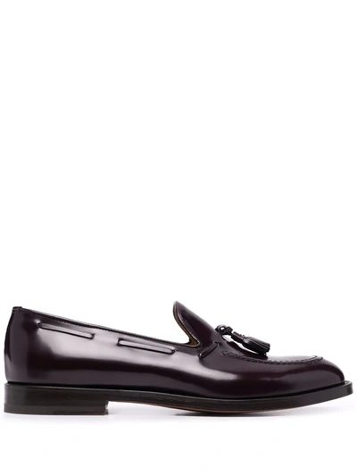 Shop Scarosso William Leather Loafers In Purple
