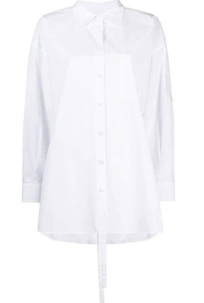 Shop Valentino White Cape Style Shirt