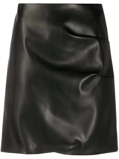 Shop Patou Black Faux-leather Mini Skirt
