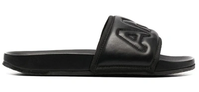 Shop Ambush Black Padded Leather Slides