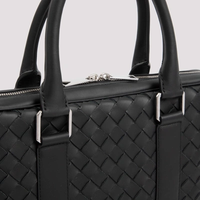Shop Bottega Veneta Leather Briefcase Bag In Black