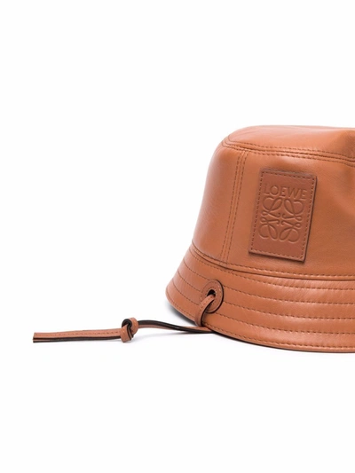 Shop Loewe Hats Leather Brown
