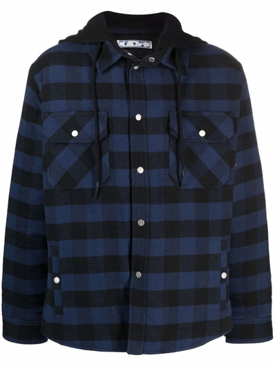 Shop Off-white Arrow Padded Flannel Shirt Black Black In Oro