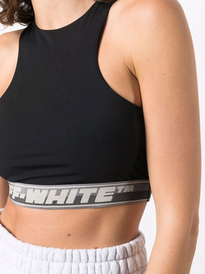Shop Off-white Athl Logo Band Bra Black No Color In Bianco