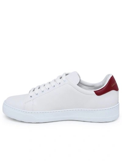Shop Ferragamo White Leather Naruto Sneakers