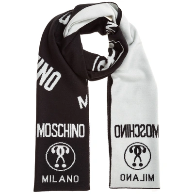 Shop Moschino Double Question Mark Scarf In Multi