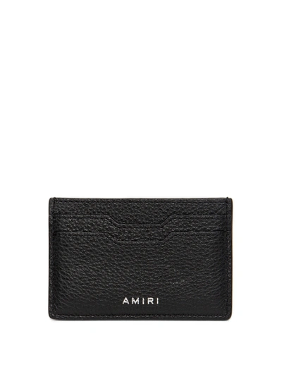 Shop Amiri Iconic Embossed Leather Card Holder Black