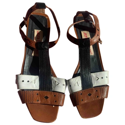 Pre-owned Laura Biagiotti Leather Sandals In Multicolour