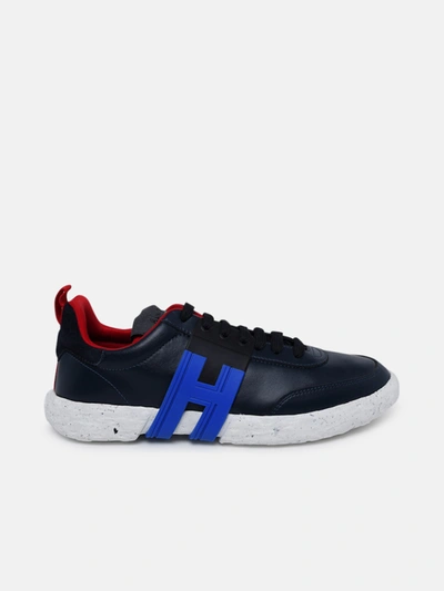 Shop Hogan Blue Recycled Leather -3r Sneakers