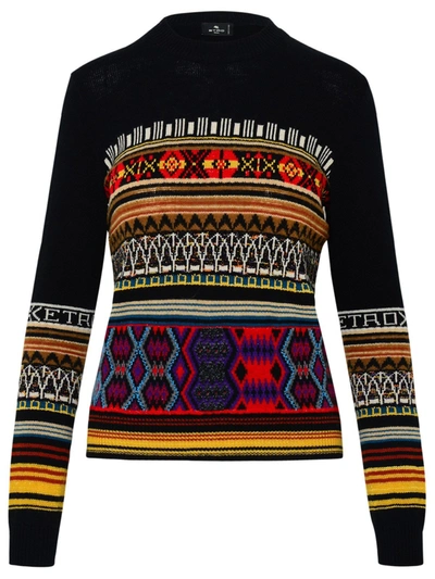Shop Etro Patterned Knit Sweater In Multi