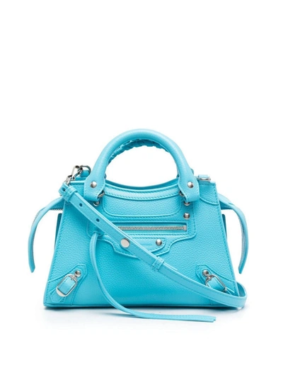 Shop Balenciaga Mini Neo Classic City Tote Bag In Blue