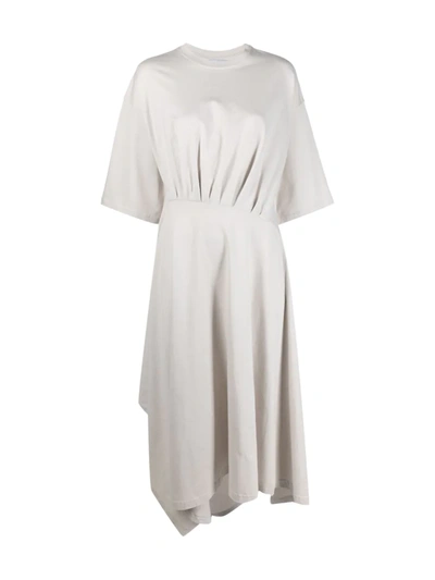 Shop Balenciaga Asymmetric-hem T-shirt Dress In Neutrals