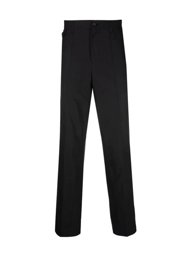 Shop Alexander Mcqueen Straight-leg Cotton Trousers In Black