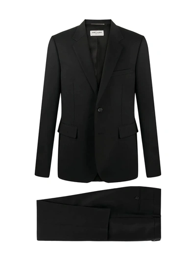 Shop Saint Laurent Slim-cut Suit In Black