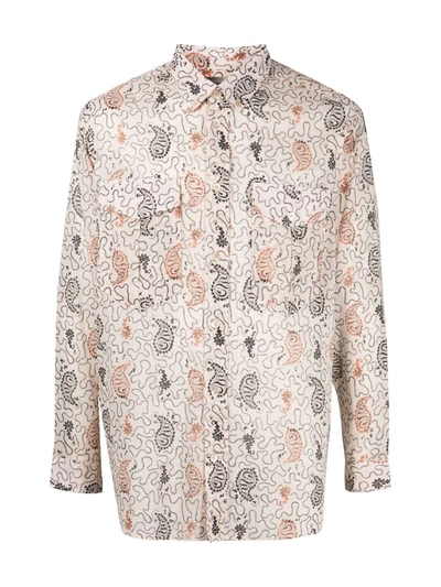 Shop Isabel Marant Paisley-print Long-sleeve Shirt In Neutrals