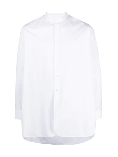 Shop Maison Margiela Band-collar Cotton Shirt In White