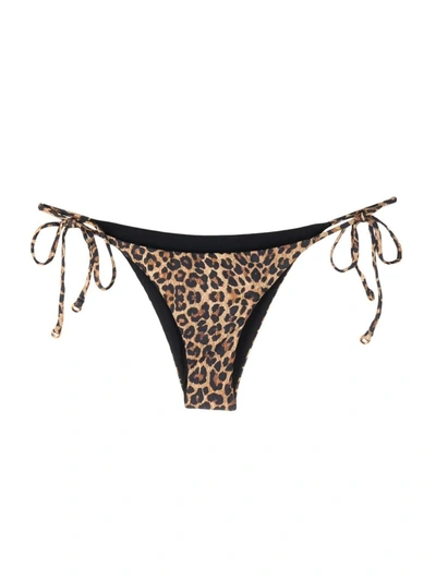 Shop Anemos Leopard-print Slip Bikini Bottoms In Neutrals