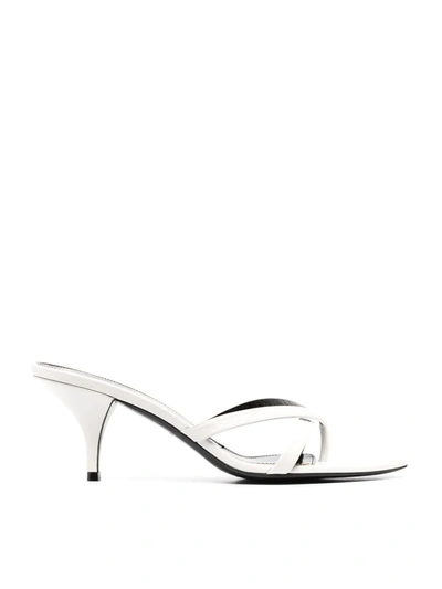 Shop Tom Ford Strappy Leather Mules In White