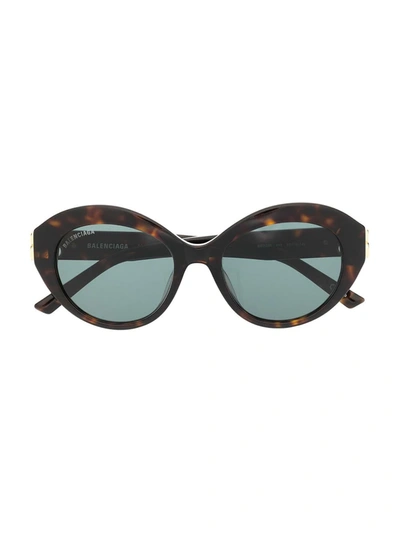 Shop Balenciaga Dynasty Round-frame Sunglasses In Brown