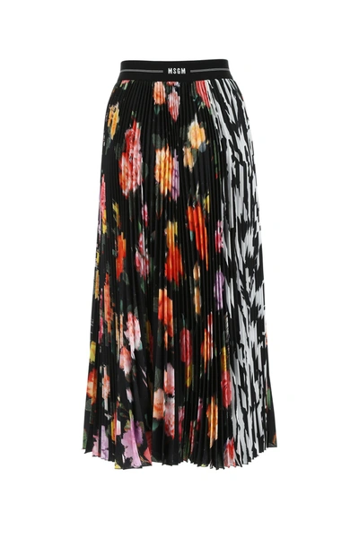 Shop Msgm Printed Polyester Skirt  Nd  Donna 42