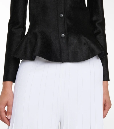 Shop Alaïa Wool-blend Cardigan In Black