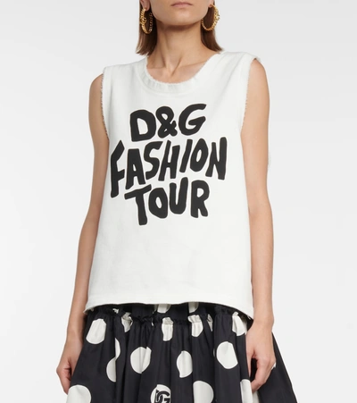 Shop Dolce & Gabbana Logo-printed Cotton Top In Black