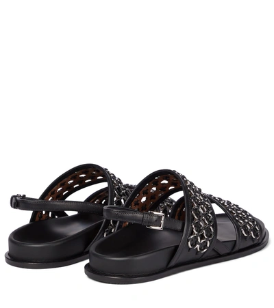 Shop Alaïa Embellished Leather Sandals In Black