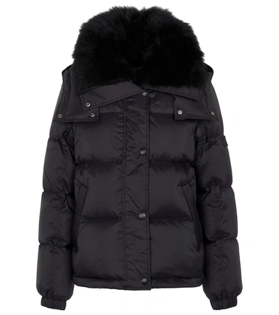Yves Salomon Army Shearling-trimmed Down Jacket In Black