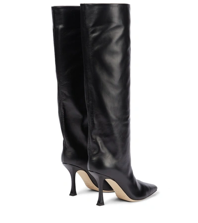 Shop Jimmy Choo Chad 90 Knee-high Leather Boots In Black