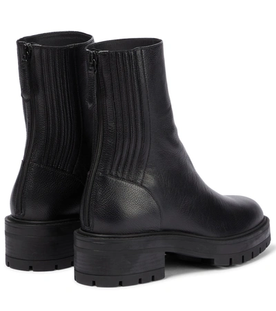 Shop Aquazzura Saint Honoré Leather Ankle Boots In Black