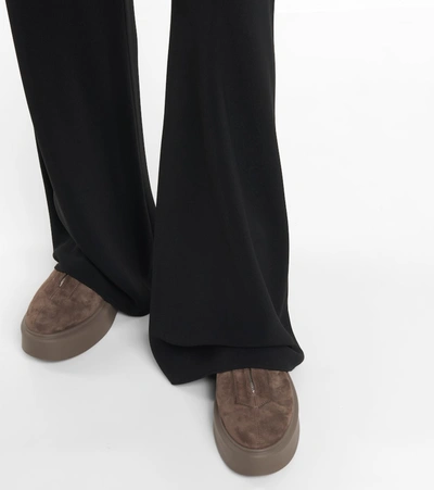 The Row Platform Sole Round Toe Ankle Boots In Dark Brown