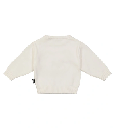 Shop Moschino Baby Logo Stretch-cotton Sweatshirt In White