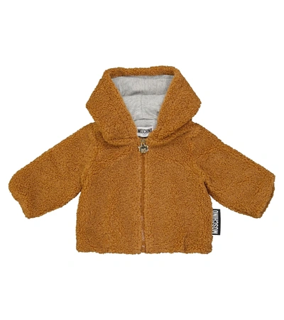 Shop Moschino Baby Teddy Jacket In Brown