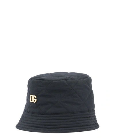 Shop Dolce & Gabbana "dg Crystal" Bucket Hat In Black  