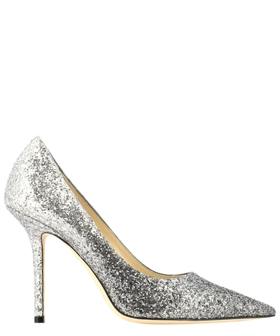 Shop Jimmy Choo "love 100" Pumps In Silver