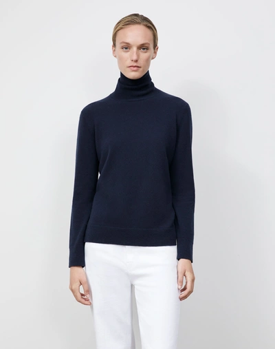 Shop Lafayette 148 Cashmere Turtleneck Sweater In Blue