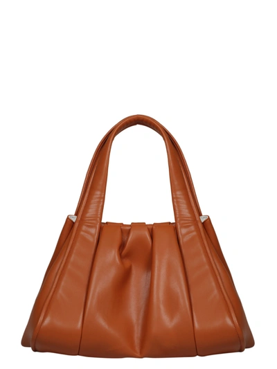 Shop Themoirè Irida Gathered Detail Shoulder Bag In Brown