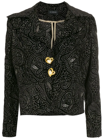 Shop Olympiah Tyria Embroidered Blazer In Black