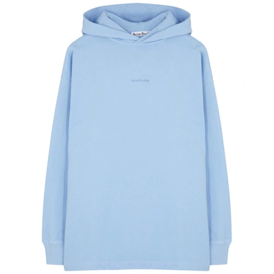 Shop Acne Studios Fikka Blue Hooded Cotton Sweatshirt