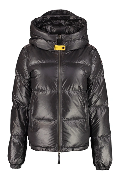 Shop Parajumpers Regan Hooded Down Jacket In Grey