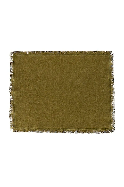 Shop Hawkins New York Essential Set Of 4 Cotton Placemats In Olive