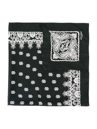 Shop Saint Laurent Printed Neck Scarf In 黑色