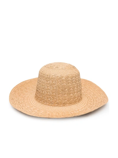 Shop Saint Laurent Woven Raffia Hat In 中性色