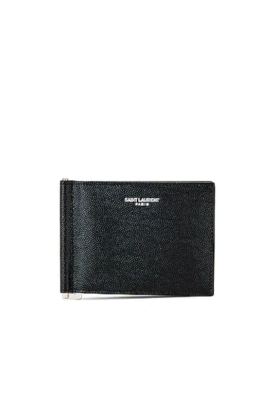 Shop Saint Laurent Ysl Wallet In Nero